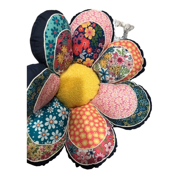 Vintage quilt inspired sunflower shaped boho bohemian decor floor‎ pillow new - Picture 6 of 17